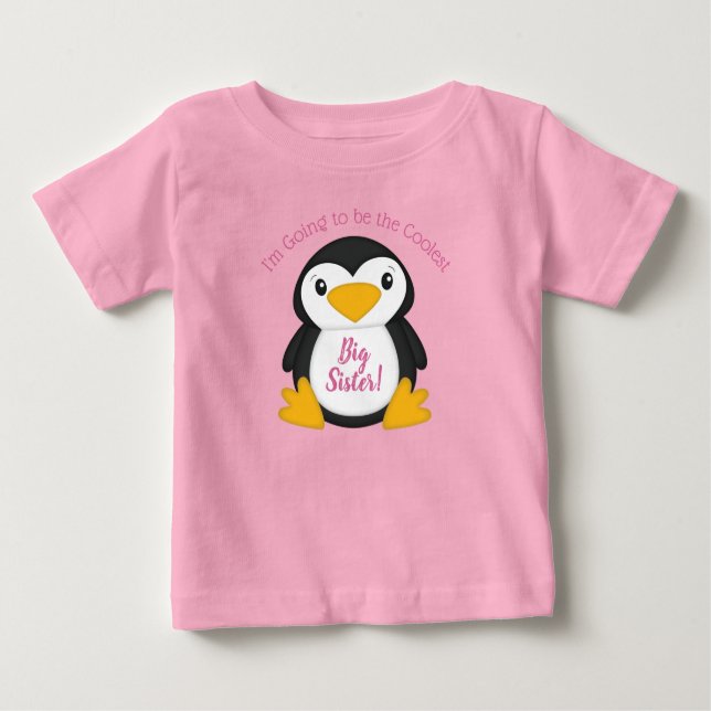 Pinguin Baby Dusche Rosa Baby T-shirt (Vorderseite)