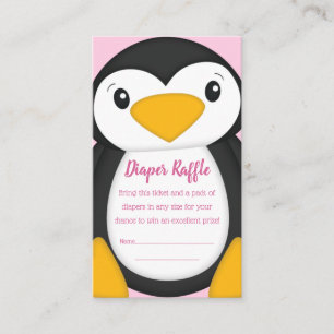 Pinguin Baby Dusche Rosa Begleitkarte