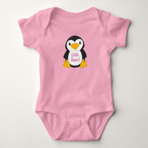 Pinguin Baby Dusche Rosa Strampler
