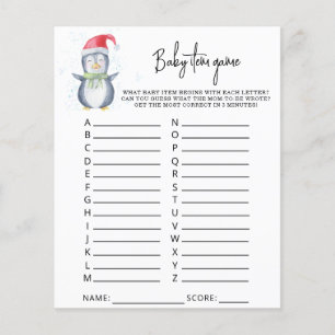 Pinguin - Baby-Item-Spiel. Baby-Shower-Spiel