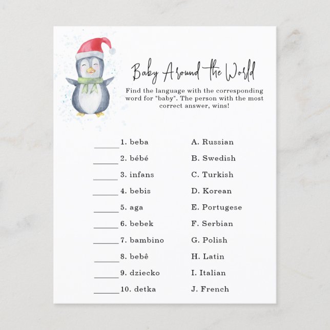 Pinguin - Baby rund um das Weltspiel (Vorderseite)