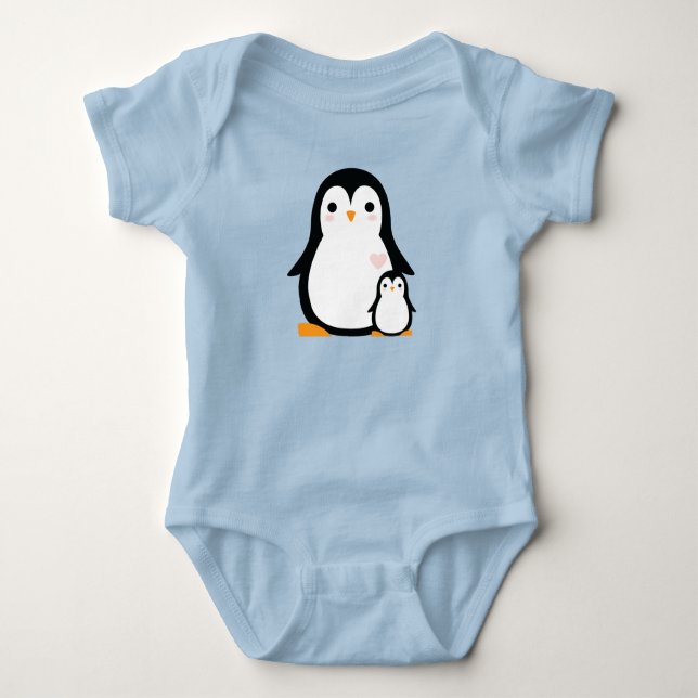 Pinguin-Babydusche Baby Strampler (Vorderseite)