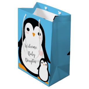 Pinguin-Babydusche Mittlere Geschenktüte