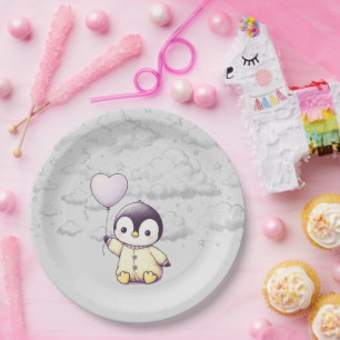 Pinguin-Babydusche Pappteller