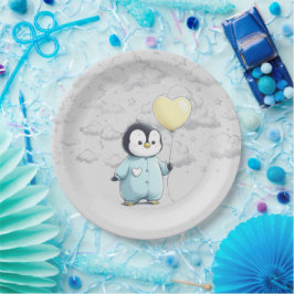 Pinguin-Babydusche Pappteller