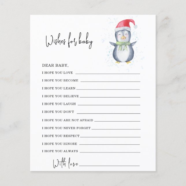 Pinguin - Babywünsche (Vorderseite)