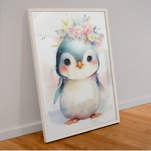 Pinguin-Babyzimmer Poster