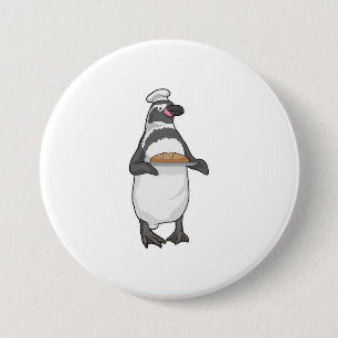 Pinguin Bäcker Brot Button