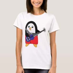 Pinguin Bass Gitarre Niedlich spielen T-Shirt