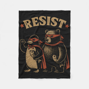 Pinguin Bear Flippers Up Residence Funny Pinguins  Fleecedecke