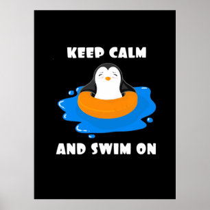 Pinguin Behielt Ruhe und schwimmen auf Poster