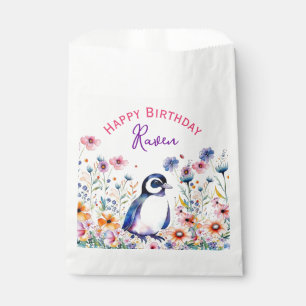 Pinguin bei Blume Personalisierter Geburtstag von Geschenktütchen