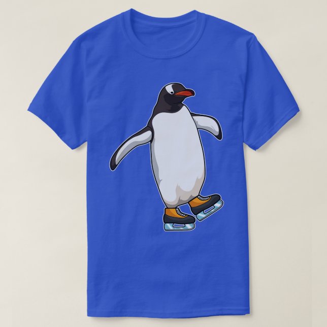 Pinguin bei der Ice-Skaten mit Ice-Skaten 2 T-Shirt (Design vorne)