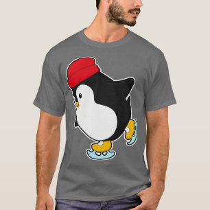 Pinguin bei Ice Skaten mit Hut T-Shirt