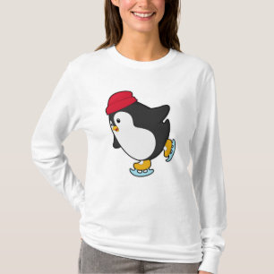 Pinguin bei Ice Skaten mit Hut T-Shirt