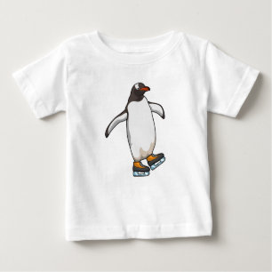 Pinguin bei Ice Skaten mit Ice-Skaten Baby T-shirt