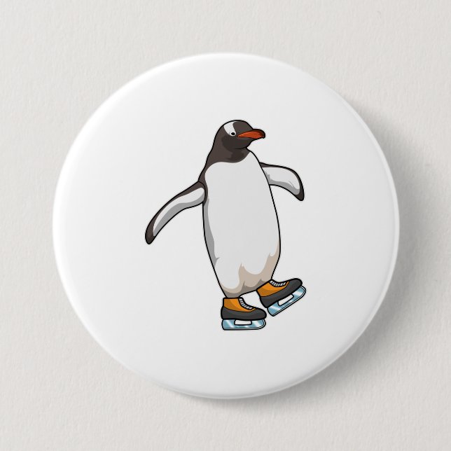 Pinguin bei Ice Skaten mit Ice-Skaten Button (Vorderseite)