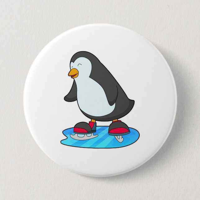 Pinguin bei Ice Skaten mit Ice-Skaten Button (Vorderseite)