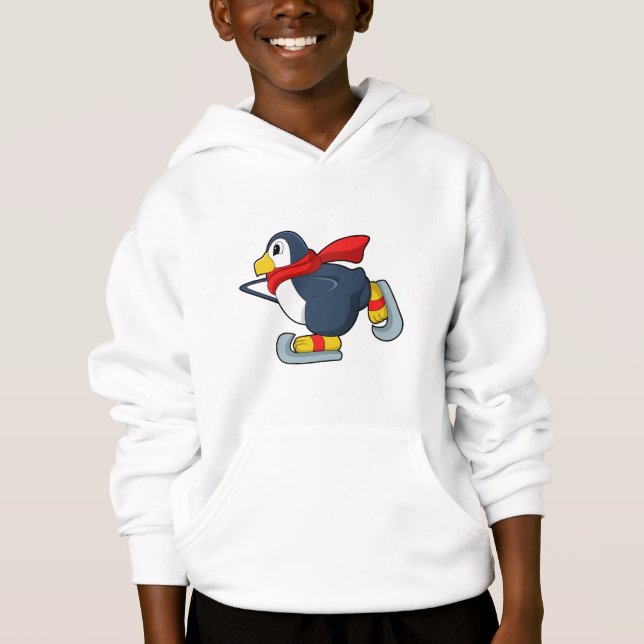 Pinguin bei Ice-Skaten mit Ice-Skaten.PNG Hoodie (Vorderseite)