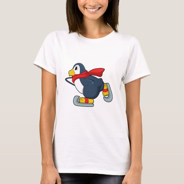 Pinguin bei Ice-Skaten mit Ice-Skaten.PNG T-Shirt (Vorderseite)
