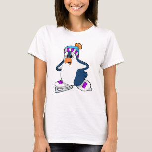 Pinguin bei Ice Skaten mit Ice-Skaten T-Shirt
