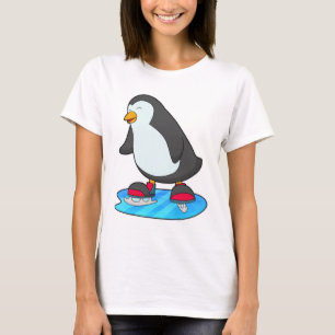 Pinguin bei Ice Skaten mit Ice-Skaten T-Shirt