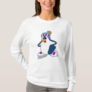 Pinguin bei Ice Skaten mit Ice-Skaten T-Shirt
