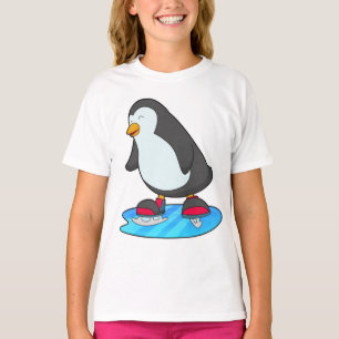 Pinguin bei Ice Skaten mit Ice-Skaten T-Shirt