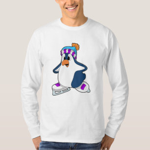 Pinguin bei Ice Skaten mit Ice-Skaten T-Shirt