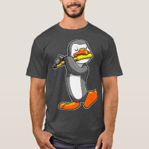 Pinguin bei Musik mit Flute T-Shirt