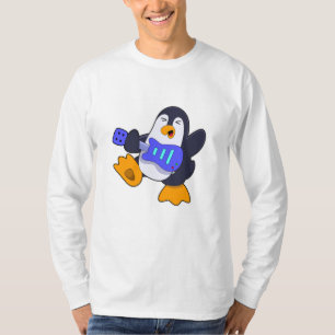 Pinguin bei Musik mit Gitarre T-Shirt