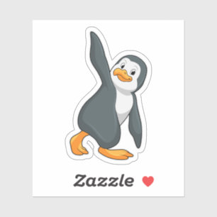 Pinguin bei Yoga-Stretching-Übungen Aufkleber
