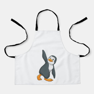 Pinguin bei Yoga-Stretching-Übungen Schürze