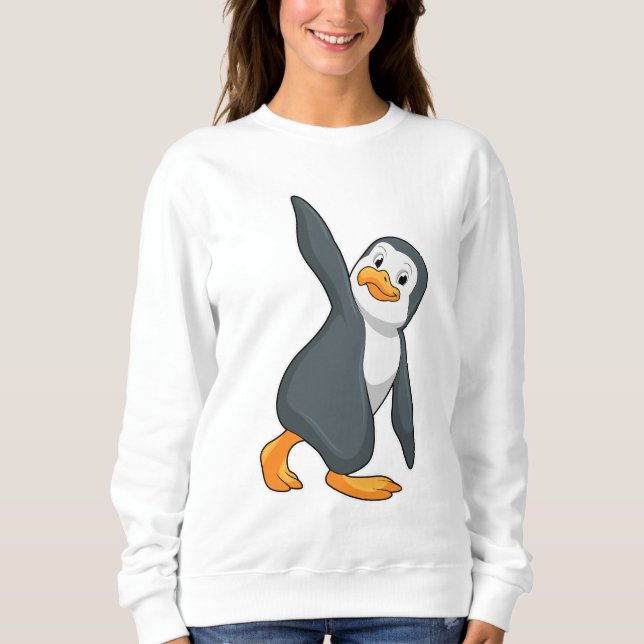 Pinguin bei Yoga-Stretching-Übungen Sweatshirt (Vorderseite)