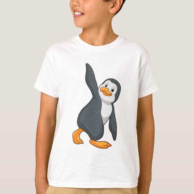 Pinguin bei Yoga-Stretching-Übungen T-Shirt (Vorderseite)