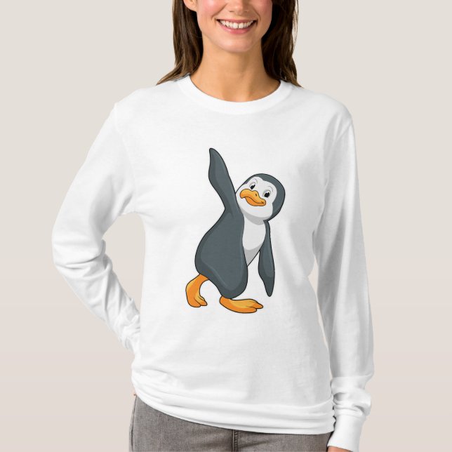 Pinguin bei Yoga-Stretching-Übungen T-Shirt (Vorderseite)