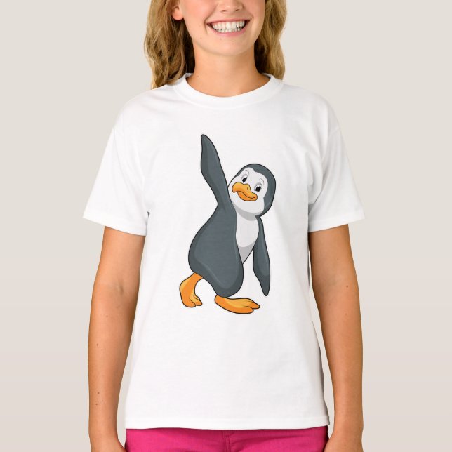 Pinguin bei Yoga-Stretching-Übungen T-Shirt (Vorderseite)