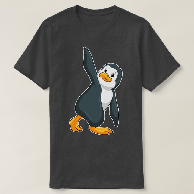 Pinguin bei Yoga-Stretching-Übungen T-Shirt (Design vorne)