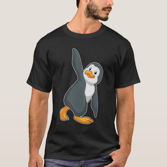 Pinguin bei Yoga-Stretching-Übungen T-Shirt (Vorderseite)
