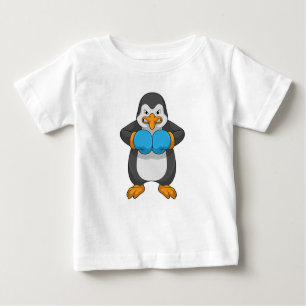 Pinguin beim Boxen mit Boxhandschuhen Baby T-shirt