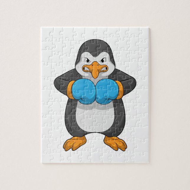 Pinguin beim Boxen mit Boxhandschuhen Puzzle (Vertikal)