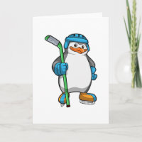 Pinguin beim Eishockey mit Eishockeyschläger