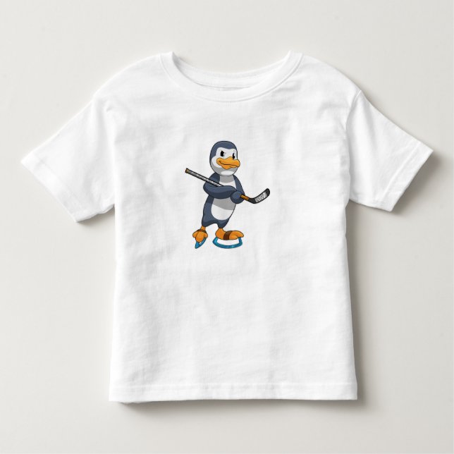 Pinguin beim Eishockey mit Eishockeyschläger Kleinkind T-shirt (Vorderseite)