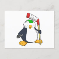 Pinguin beim Eishockey mit Eishockeyschläger