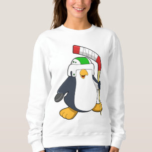 Pinguin beim Eishockey mit Eishockeyschläger Sweatshirt