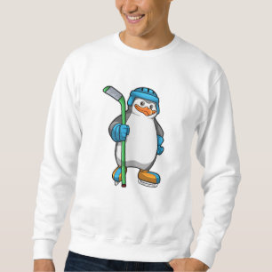 Pinguin beim Eishockey mit Eishockeyschläger Sweatshirt