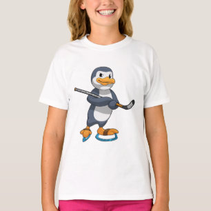 Pinguin beim Eishockey mit Eishockeyschläger T-Shirt