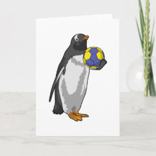 Pinguin beim Handball Sports Karte
