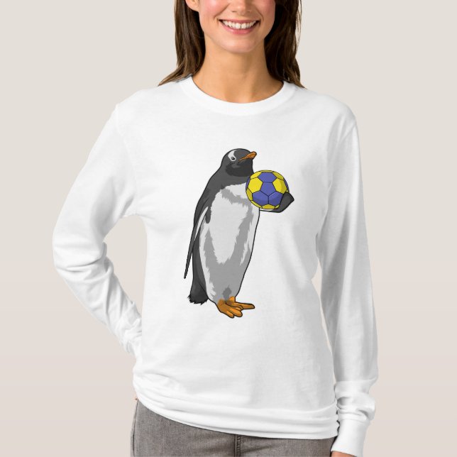 Pinguin beim Handball Sports T-Shirt (Vorderseite)