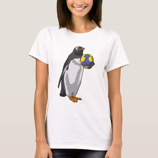Pinguin beim Handball Sports T-Shirt (Vorderseite)